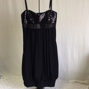 Morgan & Co. Mini Little Black Dress w/ Sequins